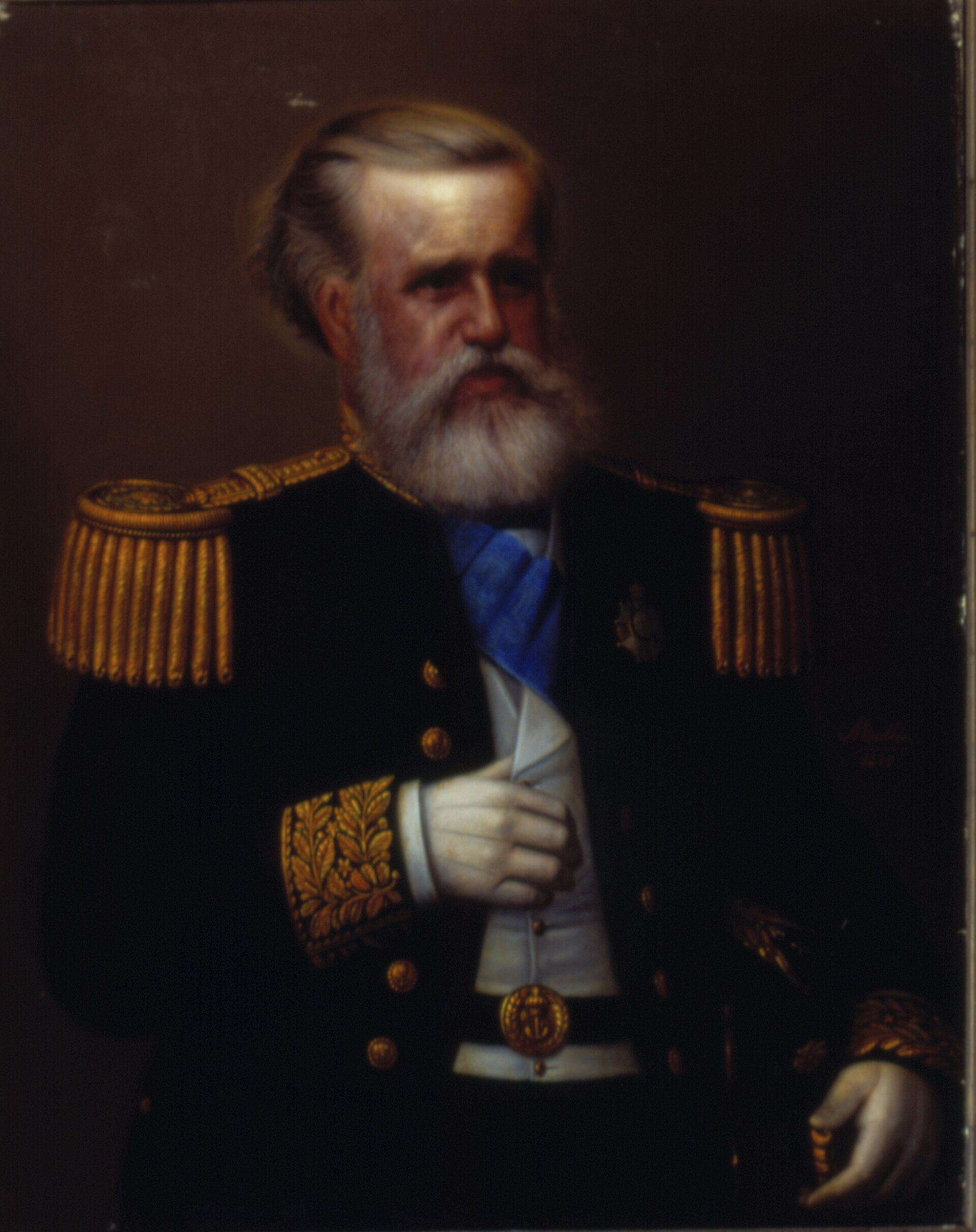 Imagem de referência de Retrato de D. Pedro II, 1879, descrito nos dados abertos como pintura de F. Mallio