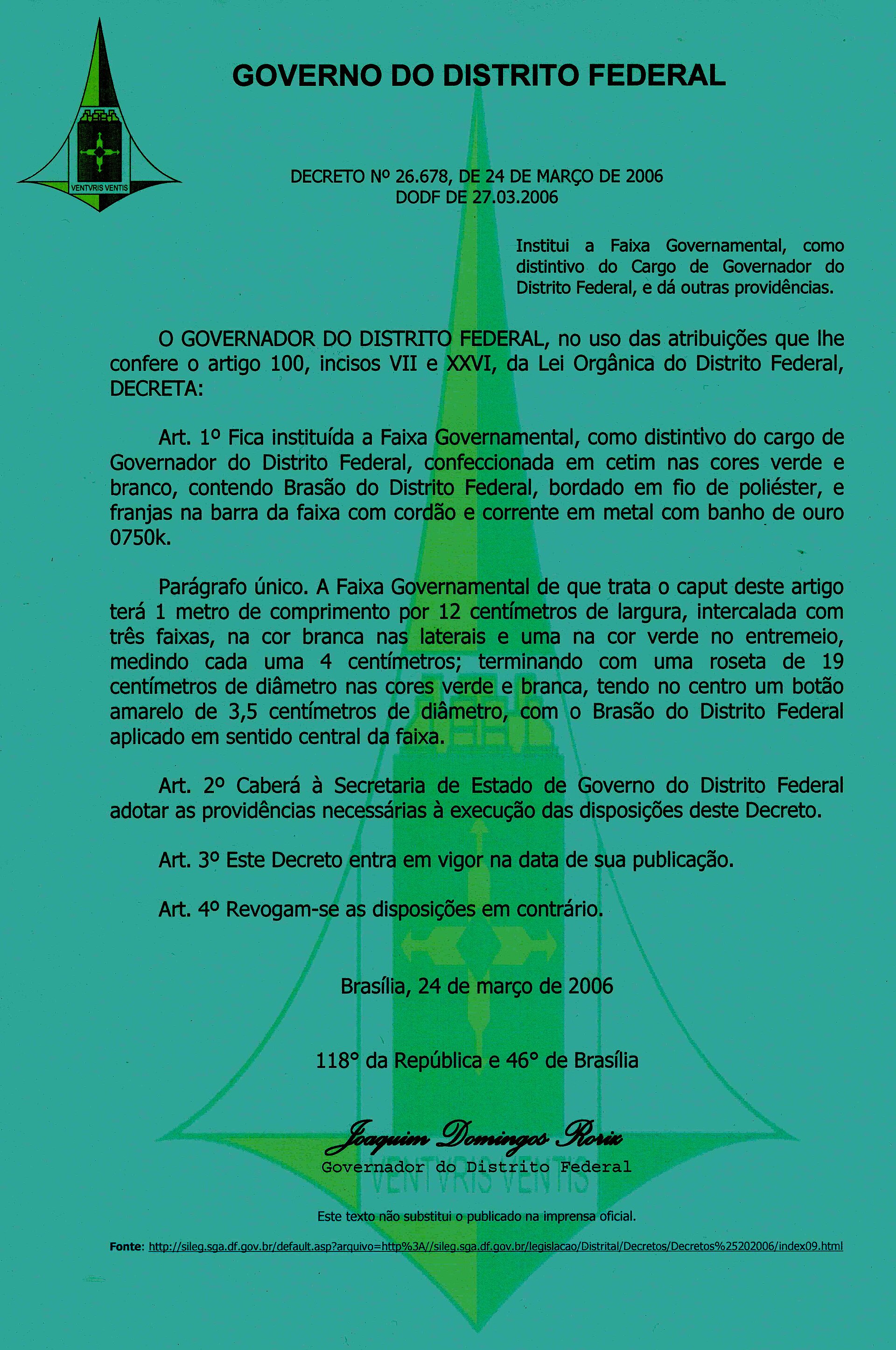Imagem de referência de governador do Distrito Federal, descrito nos dados abertos como chefe do poder executivo do distrito federal brasileiro