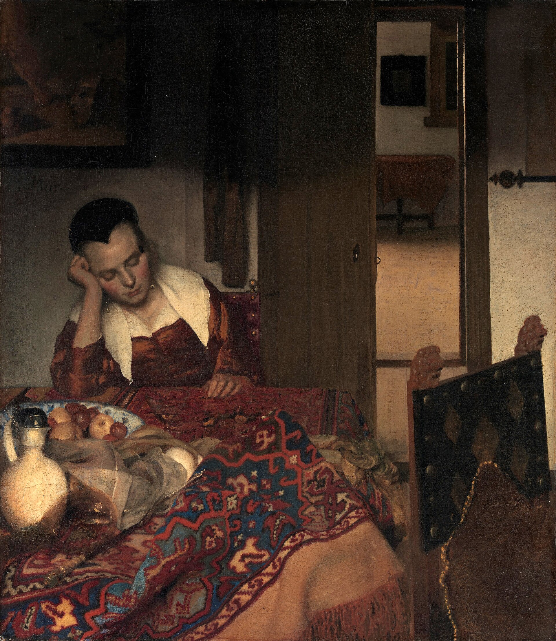 Imagem de referência de Moça dormindo, descrito nos dados abertos como pintura de Johannes Vermeer