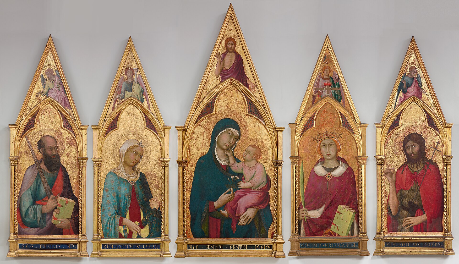 Imagem de referência de Virgem com o Menino e santos (Políptico de Boston), descrito nos dados abertos como pintura de Simone Martini