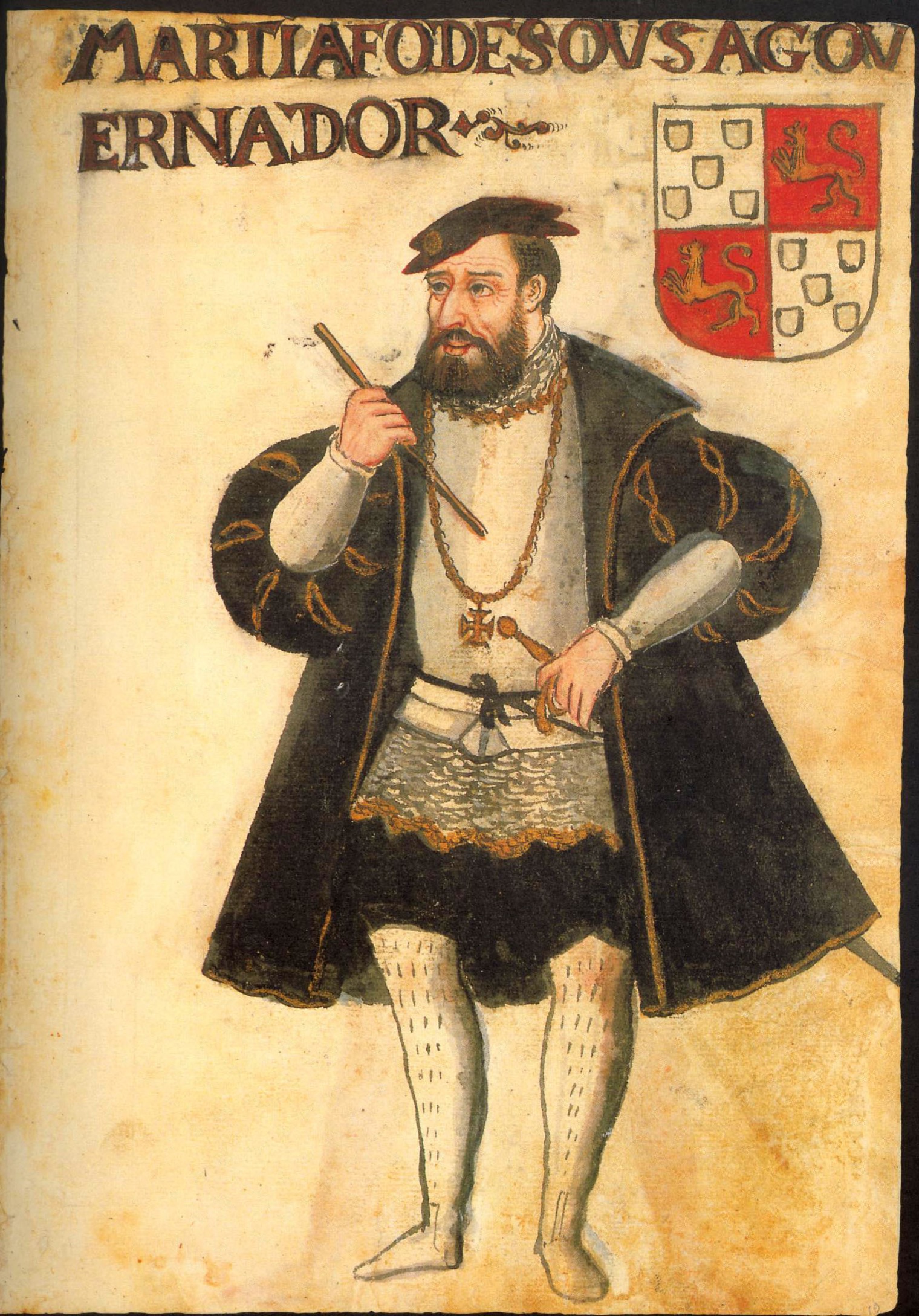 Imagem de referência de Retrato de Martim Afonso de Sousa, descrito nos dados abertos como pintura de José Wasth Rodrigues