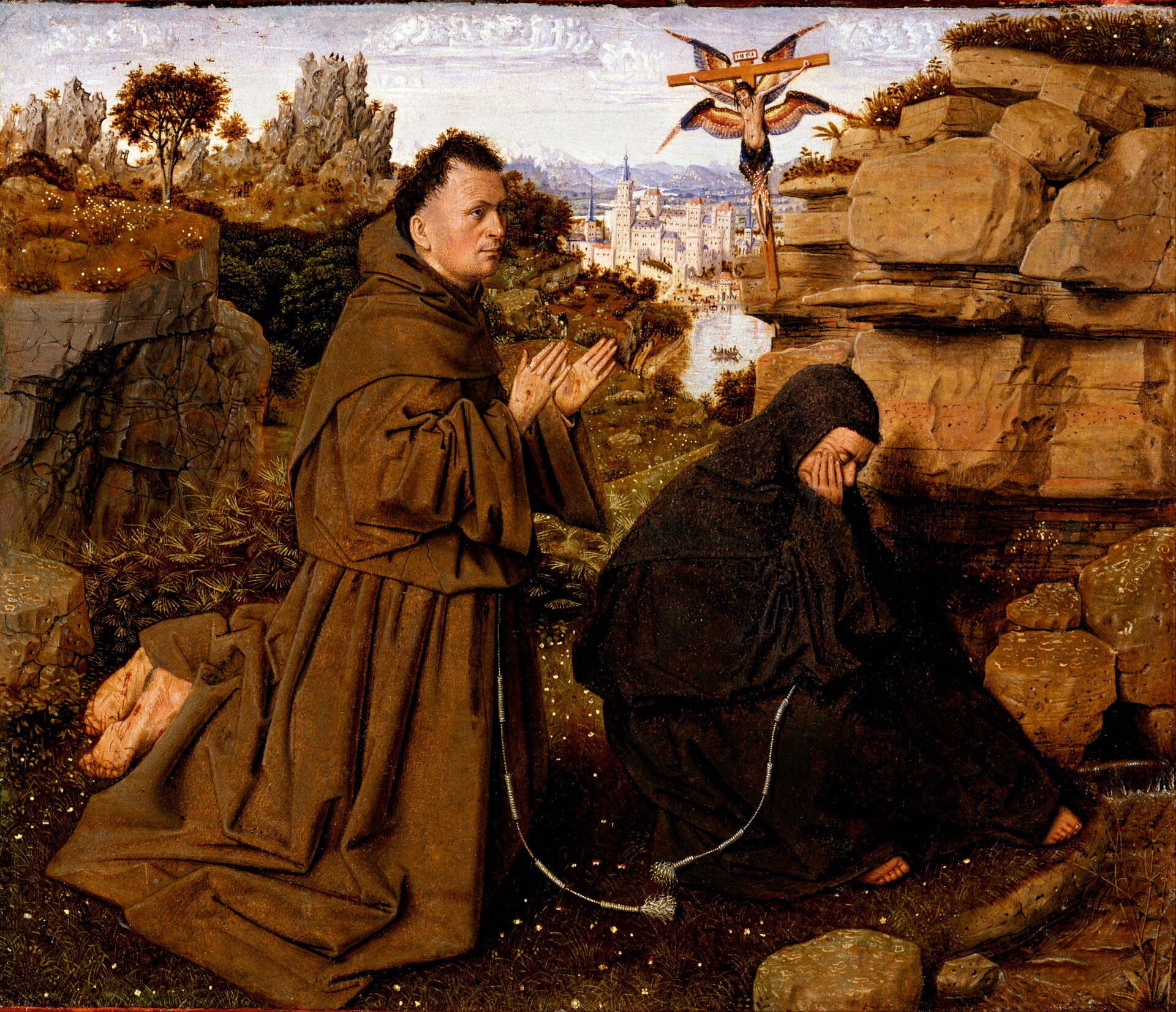 Imagem de referência de São Francisco Recebendo os Estigmas, descrito nos dados abertos como pintura de Jan van Eyck