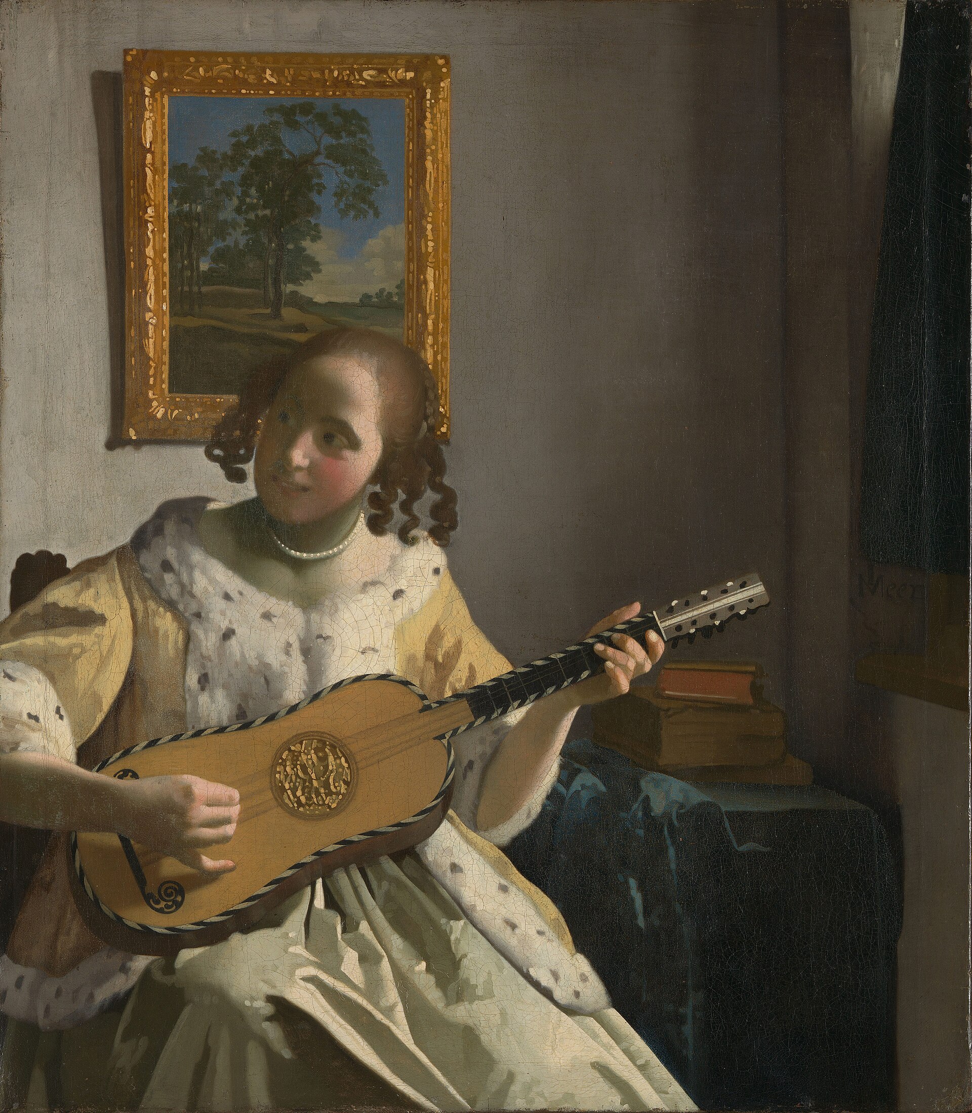 Imagem de referência de A Guitarrista, descrito nos dados abertos como pintura de Johannes Vermeer