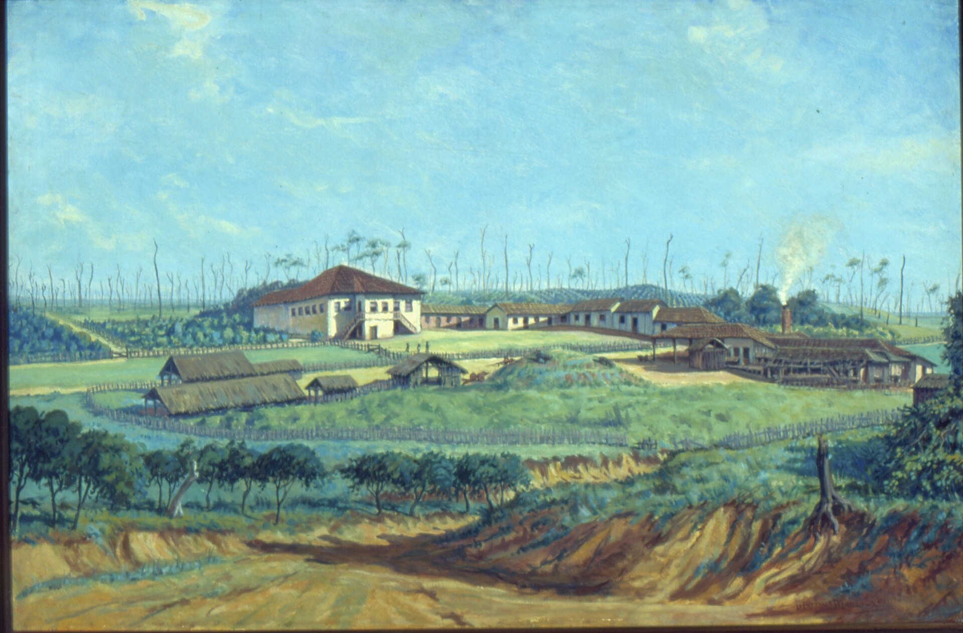 Imagem de referência de Fazenda em Campinas, 1840, descrito nos dados abertos como pintura de Henrique Manzo 2 de 3