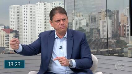 Tarcísio de Freitas (Republicanos) fala sobre Sabesp em entrevista à TV Globo