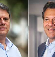 Tarcísio de Freitas (Republicanos) e Fernando Haddad (PT) Foto: Fotos: Alex Silva / Estadão e Facebook / Fernando Haddad / Estadão
