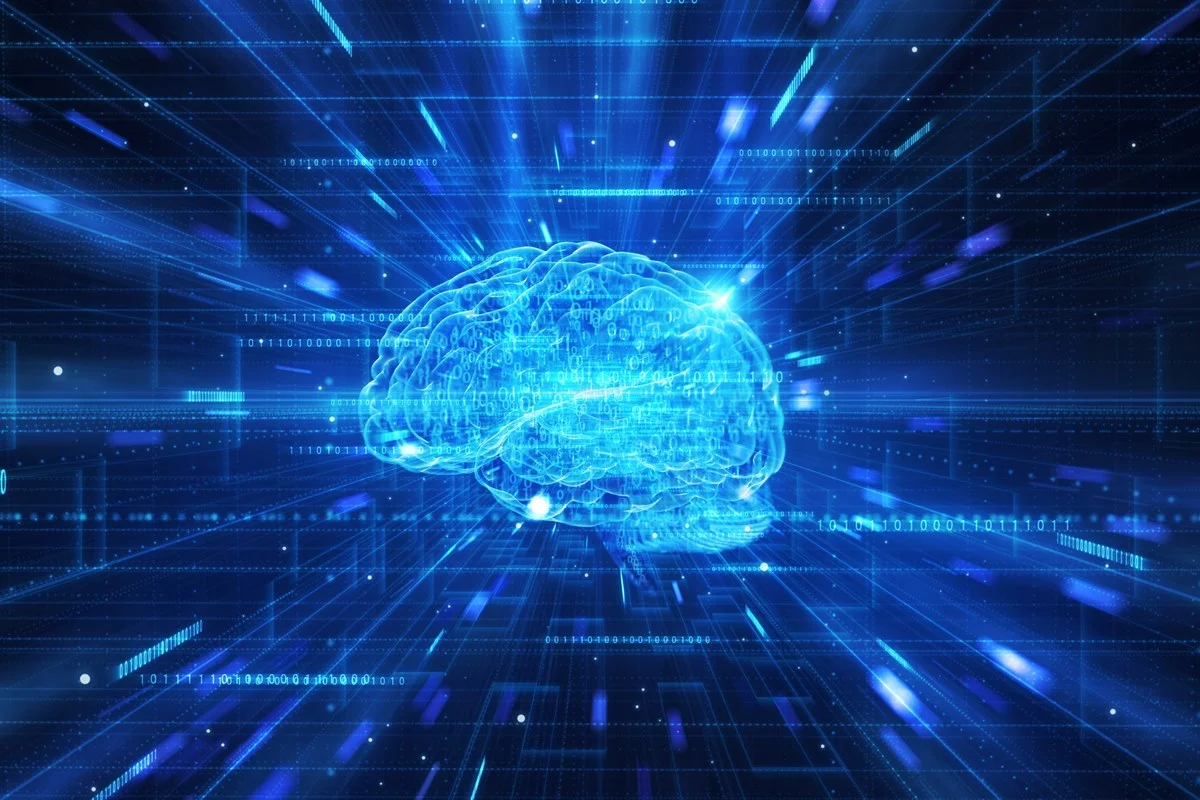 Imagem abstrata do cérebro da IA no túnel de tecnologia. Metrópoles