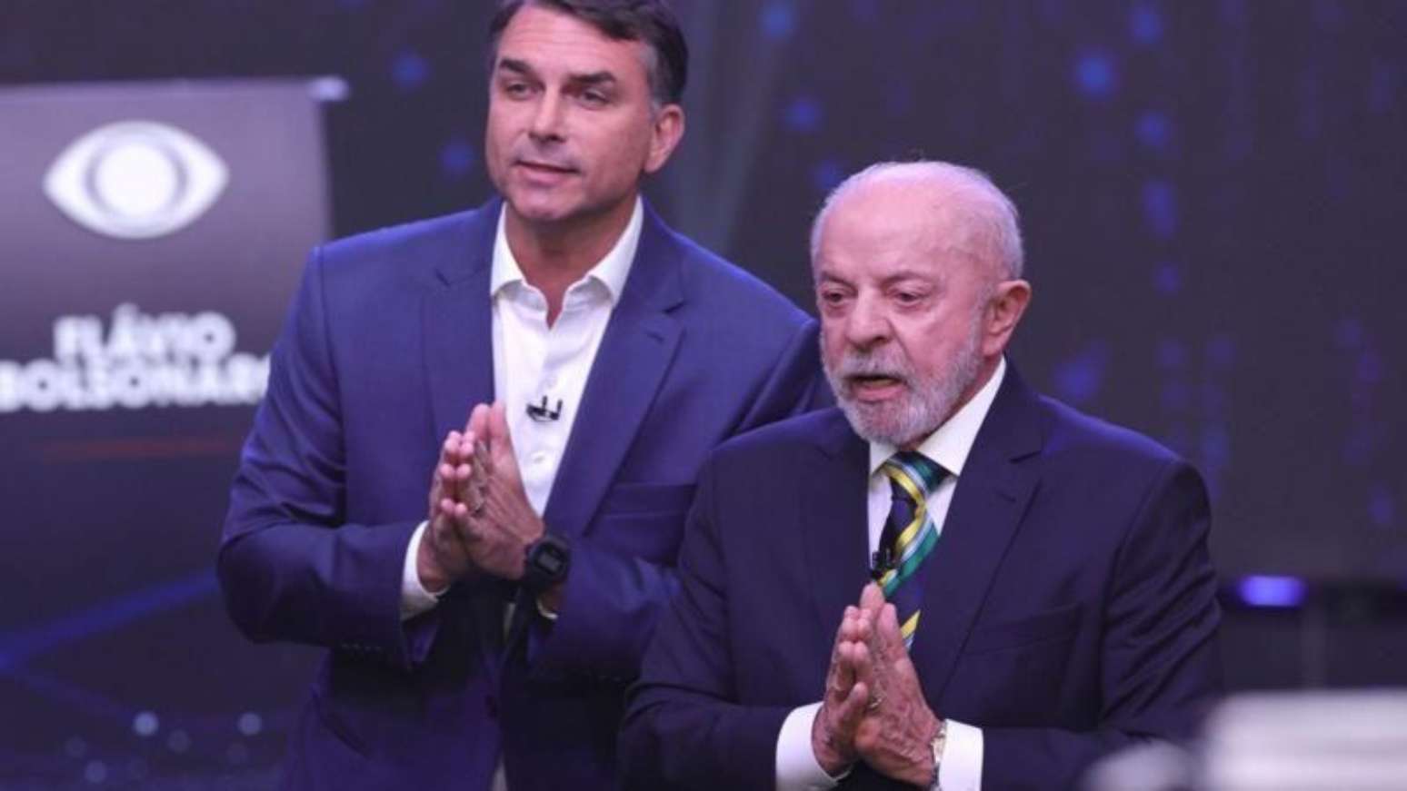Flávio Bolsonaro e Lula no debate