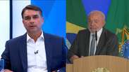 Fl&aacute;vio Bolsonaro cita Lula mais de 20 vezes durante os 40 minutos de sabatina na TV Globo