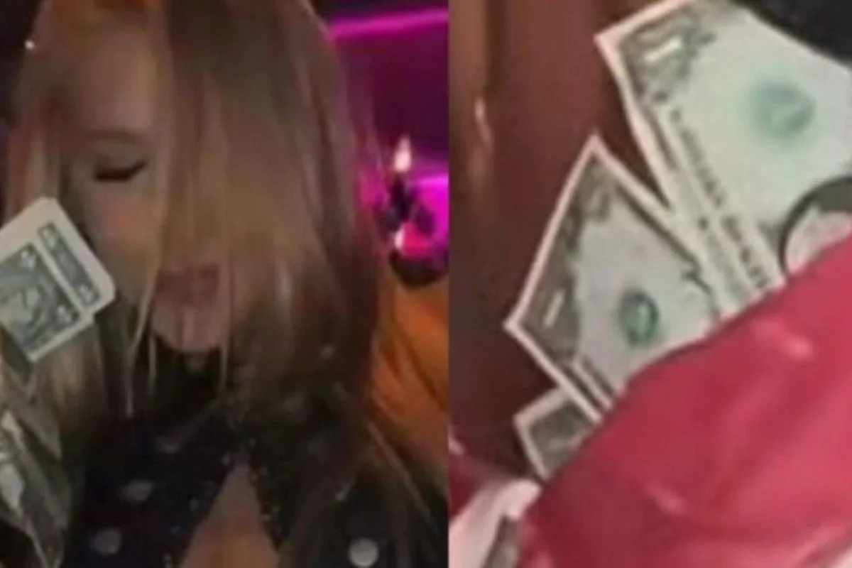 Virginia Fonseca foi flagrada dançando com notas de dólar na cintura em uma boate dos Estados Unidos ao lado de Duda Freire e Hebert Gomes - Metrópoles