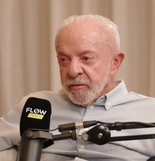 Lula durante participação no Flow Podcast nesta quinta-feira, 1º Foto: Reprodução/YouTube/@FlowPodcast