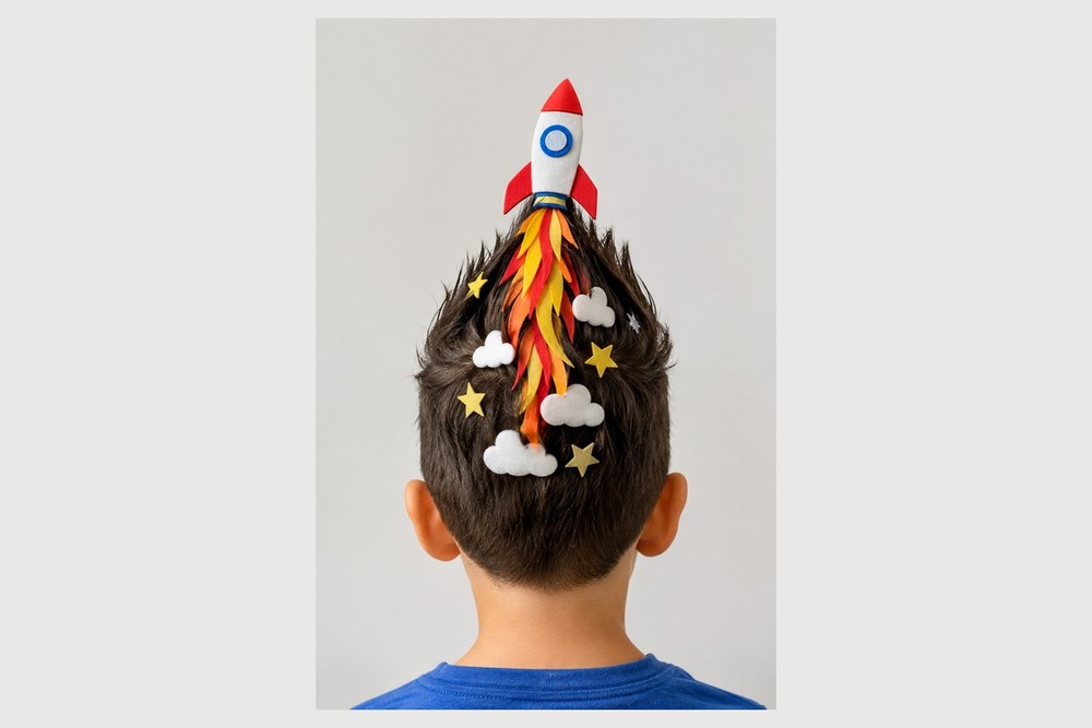 Ideia de cabelo maluco foguete — Foto: Imagem gerada por IA/OpenAI