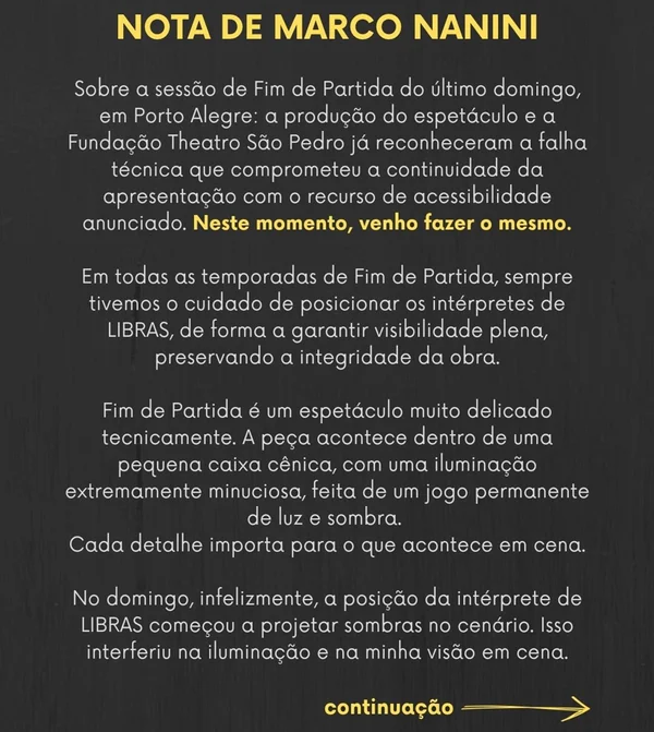 Marco Nanini explica polêmica com intérprete de Libras e se desculpa