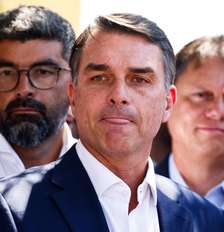 Flávio Bolsonaro (PL), candidato à presidência, em entrevista coletiva Foto: WILTON JUNIOR/ESTADÃO CONTEÚDO/ESTADÃO CONTEÚDO / Estadão